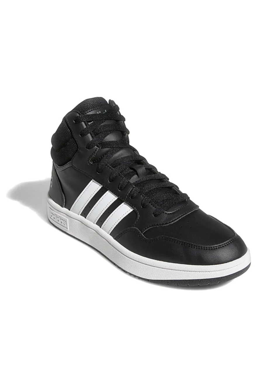 Sneakers Mid-Cut nere con bande bianche ADIDAS Hoops 3.0 Mid