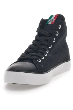 Sneakers Mid-Cut Nere e Bianche In Tela Leone 40