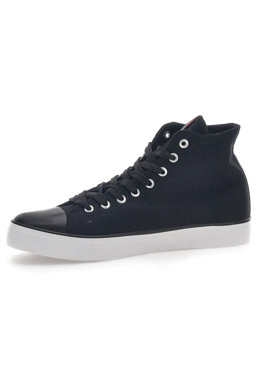 Sneakers Mid-Cut Nere e Bianche In Tela Leone 40
