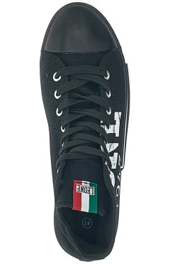 Sneakers Mid-Cut Nere e Bianche In Tela Leone 40