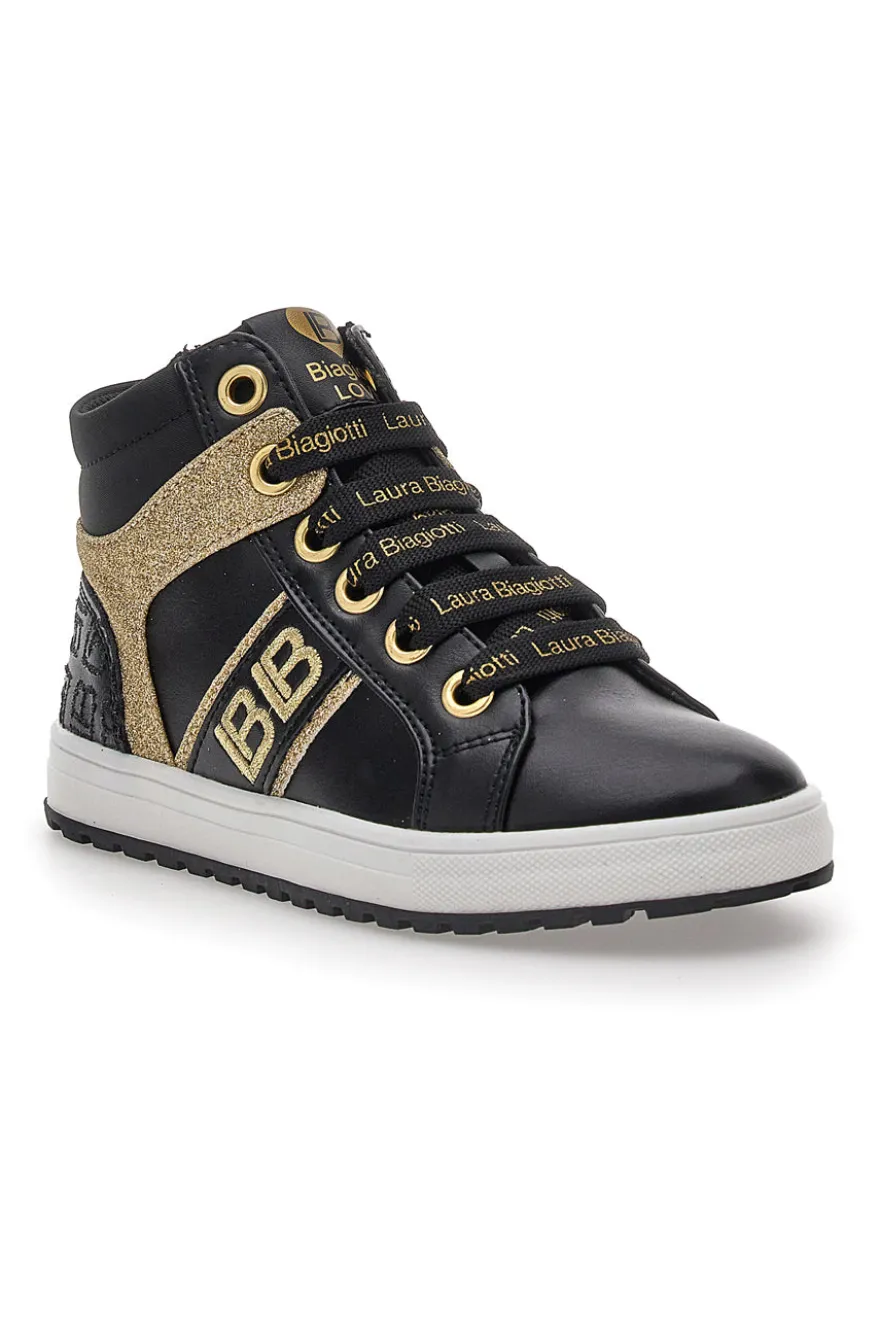 Sneakers Mid-Cut Nere e Oro Laura Biagiotti 87069387