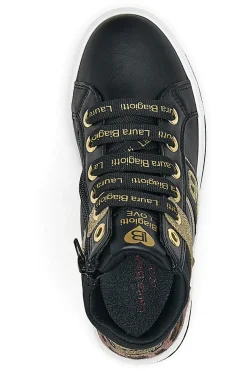 Sneakers Mid-Cut Nere e Oro Laura Biagiotti 8706