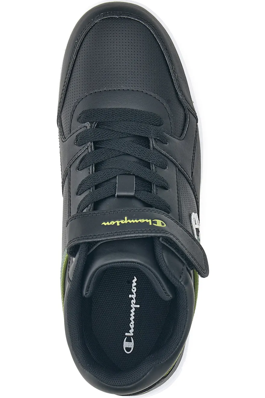 Sneakers Mid-Cut nere e Verde con Velcro CHAMPION REBOUND MID