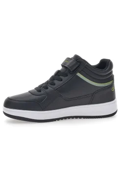 Sneakers Mid-Cut nere e Verde con Velcro CHAMPION REBOUND MID