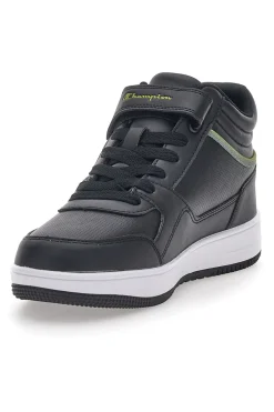 Sneakers Mid-Cut nere e Verde con Velcro CHAMPION REBOUND MID
