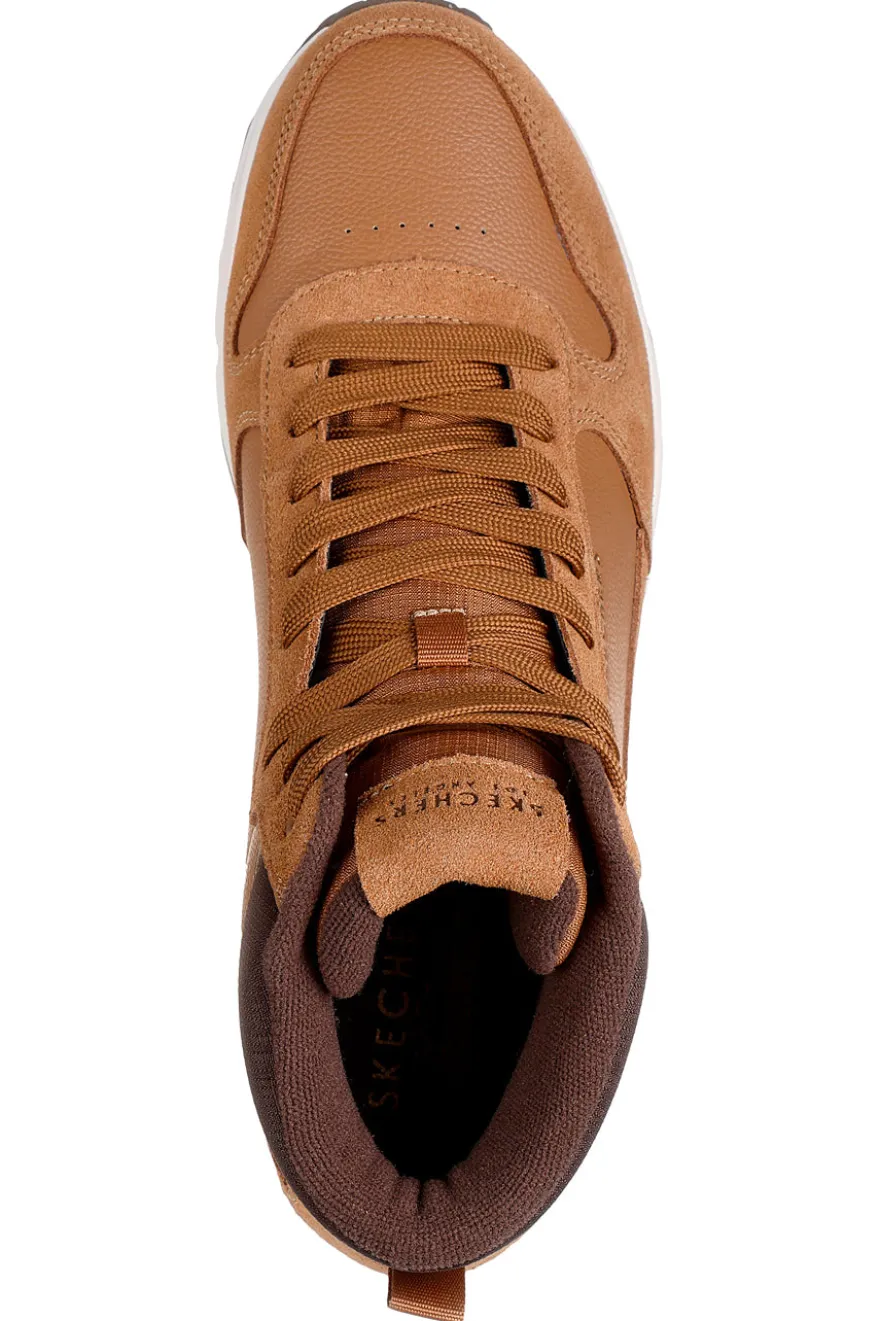 Sneakers mid-top color cuoio in suede e duraleather Skechers Uno Stacre Mid