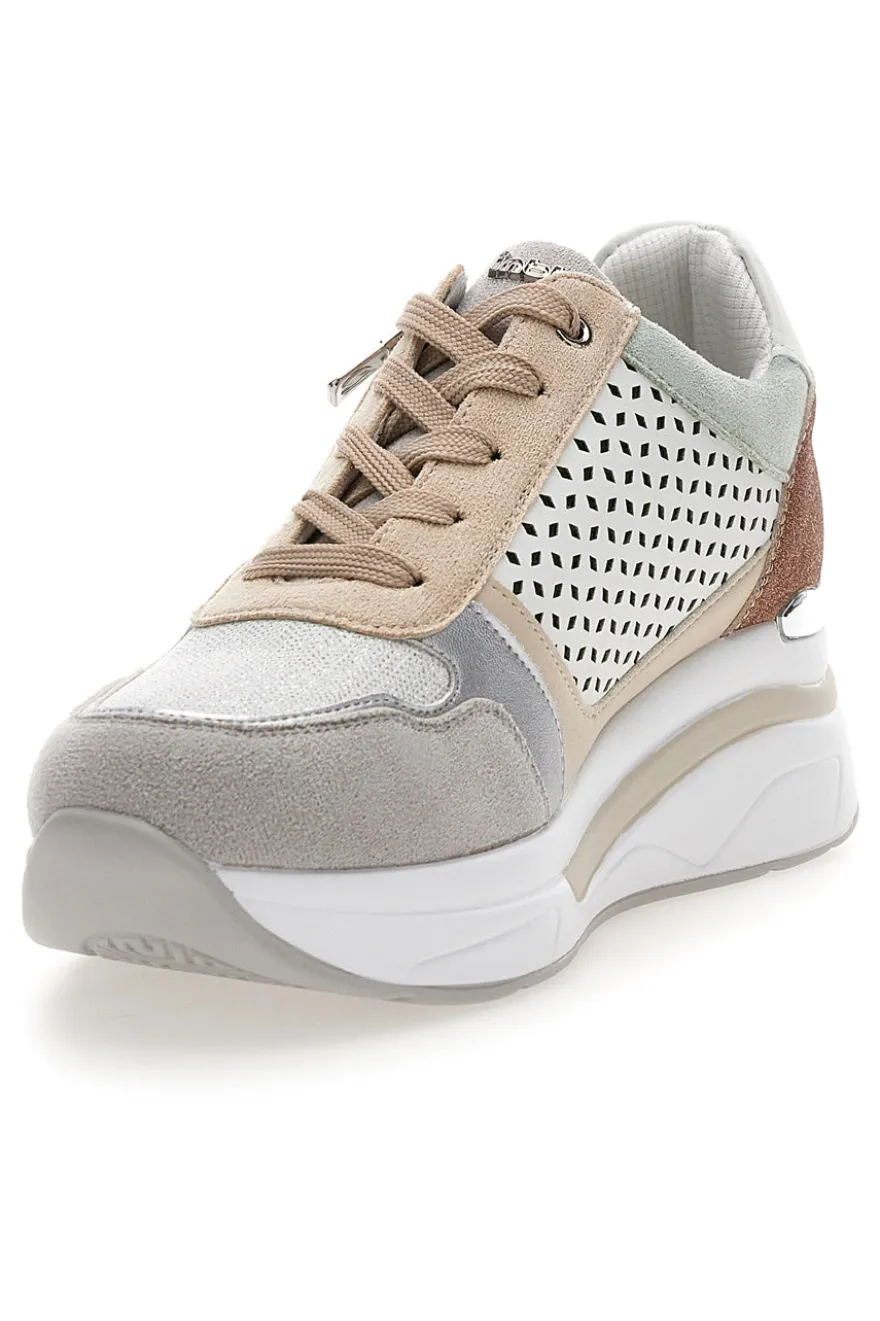 Sneakers multicolore traforate con zip e zeppa Inblu 481IN