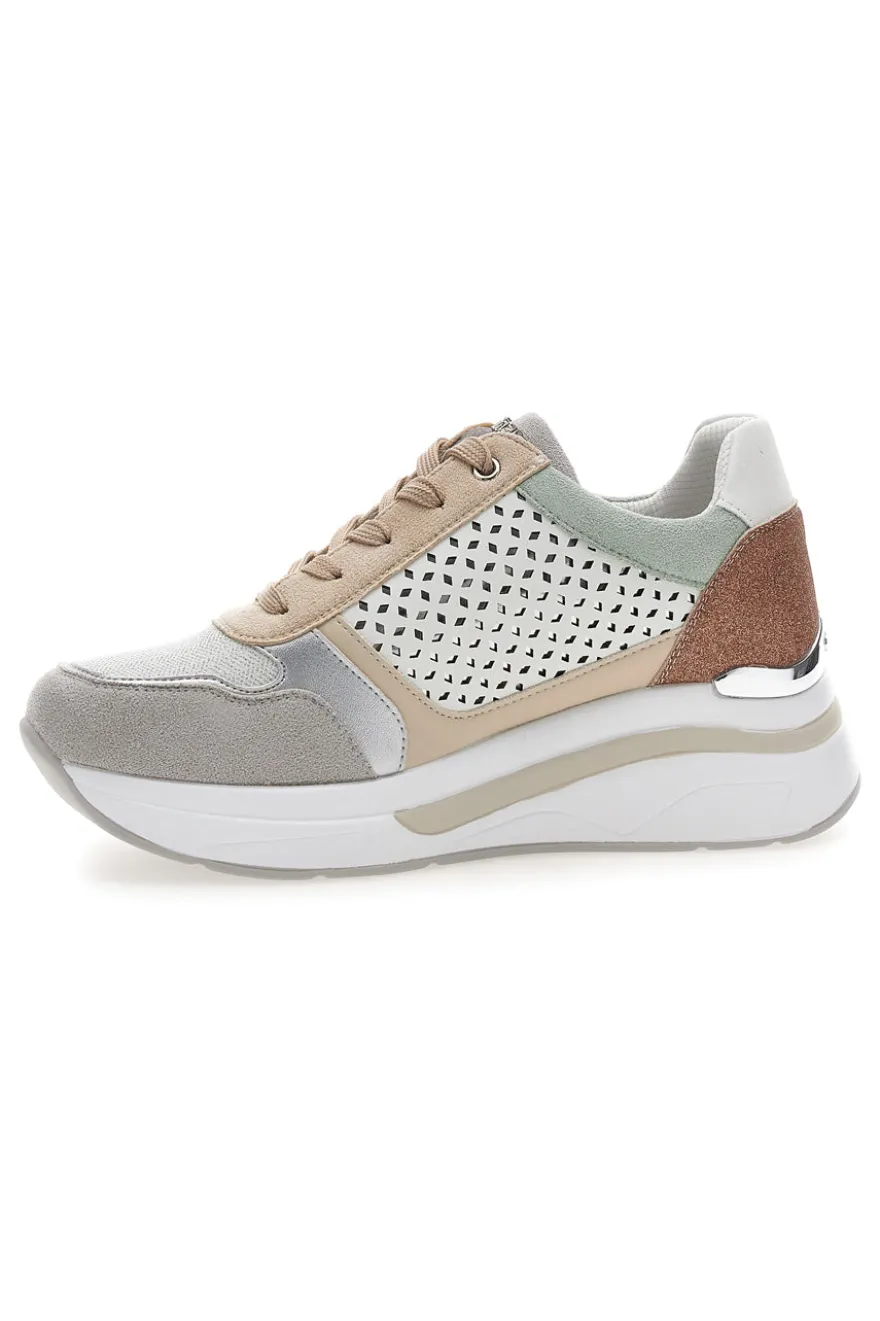 Sneakers multicolore traforate con zip e zeppa Inblu 481IN