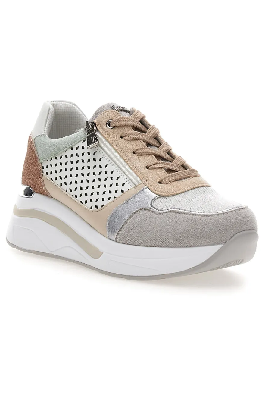 Sneakers multicolore traforate con zip e zeppa Inblu 481IN