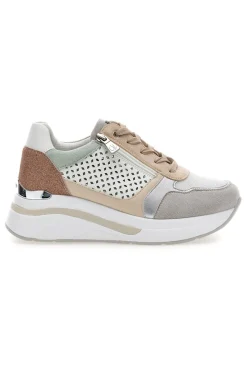 Sneakers multicolore traforate con zip e zeppa Inblu 481IN