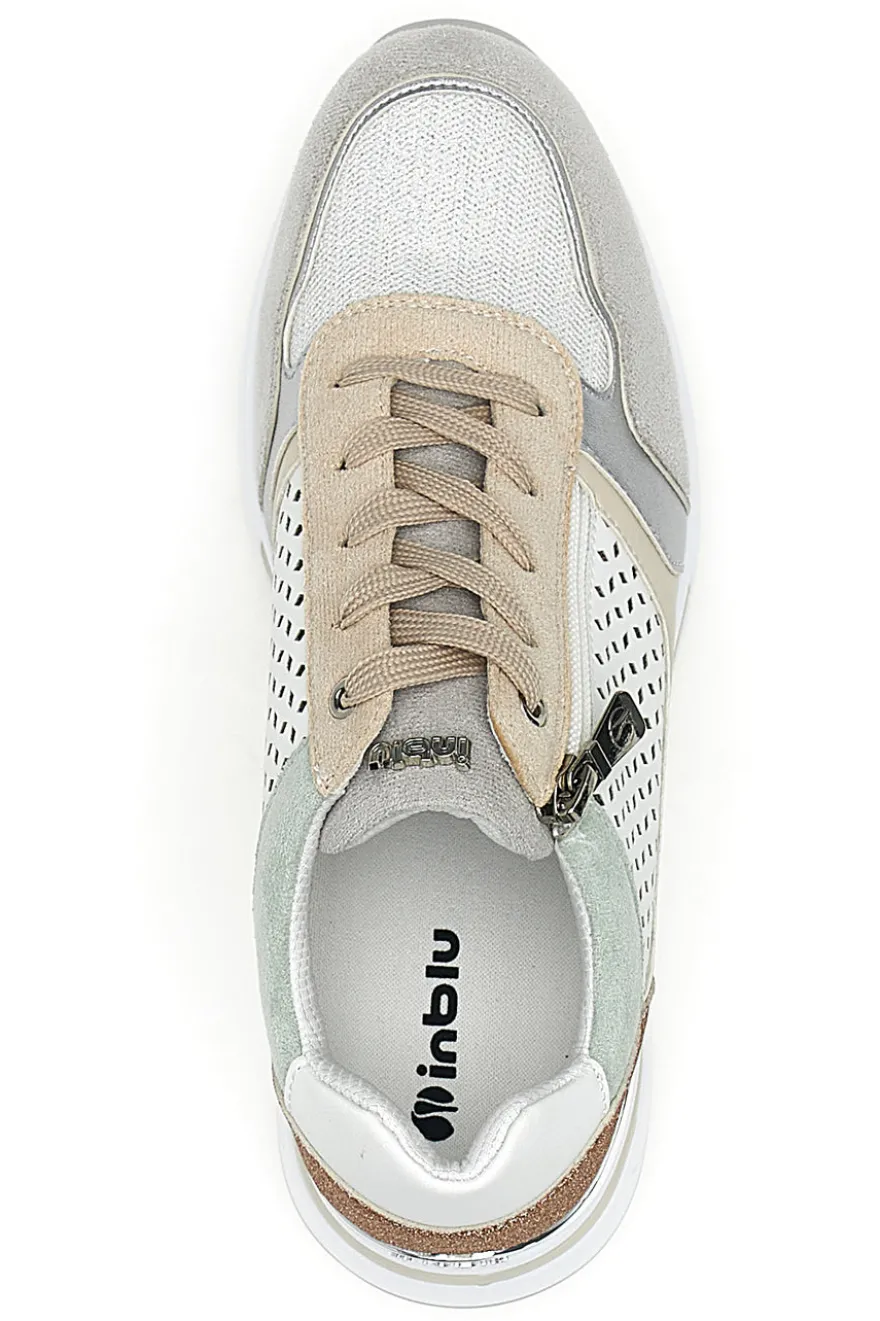 Sneakers multicolore traforate con zip e zeppa Inblu 481IN