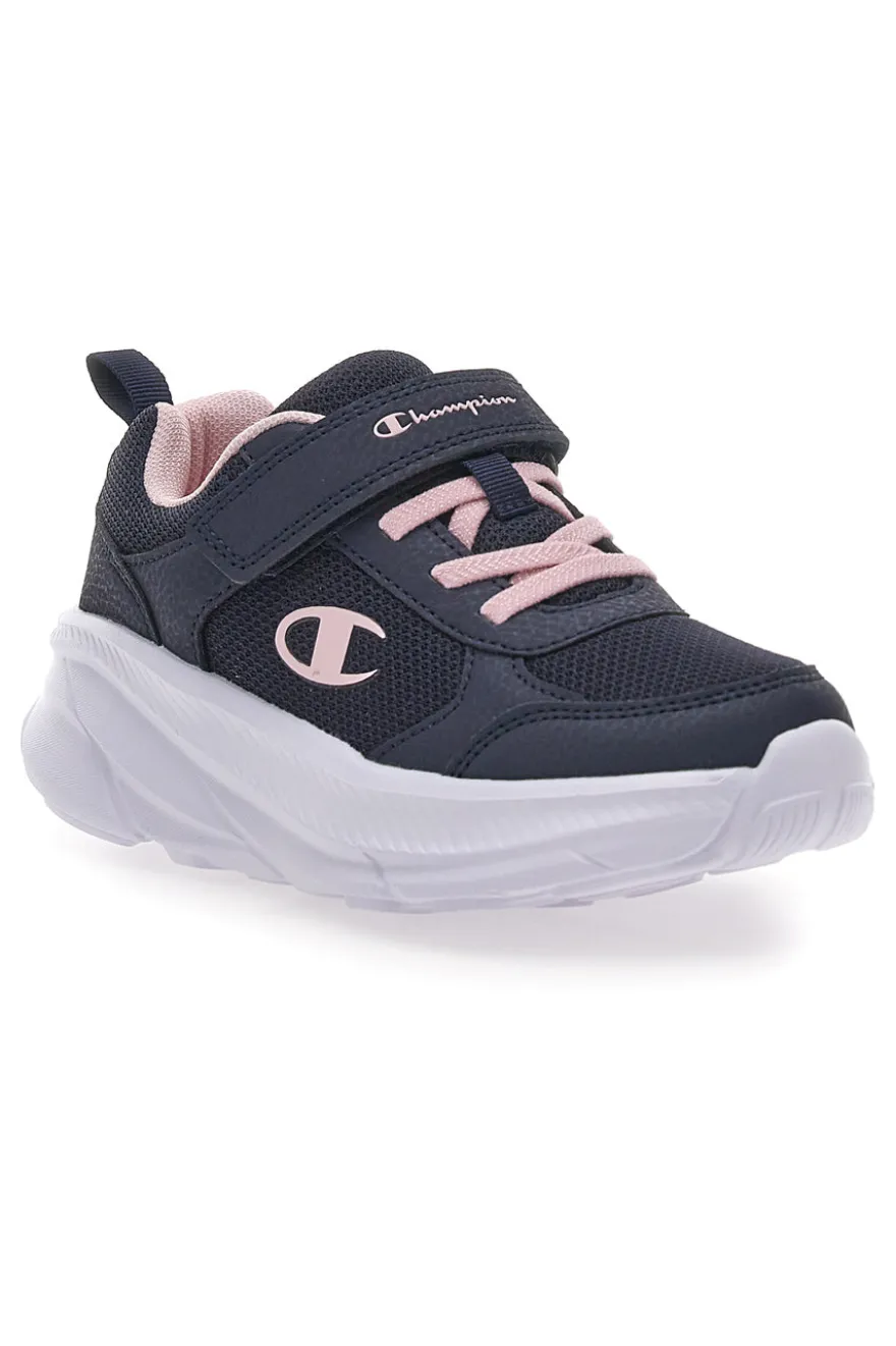 Sneakers Navy con Lacci Elastici e Logo Rosa CHAMPION HRO G PS Low Cut Shoe