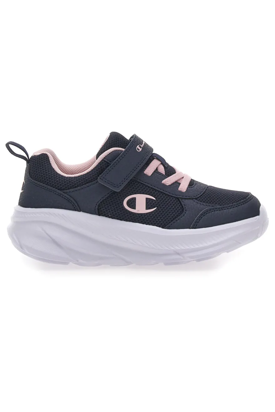 Sneakers Navy con Lacci Elastici e Logo Rosa CHAMPION HRO G PS Low Cut Shoe