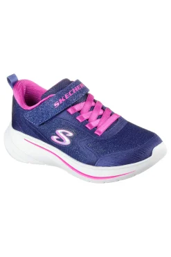 Sneakers navy glitterate con chiusura a strappo Wave 92 Skechers