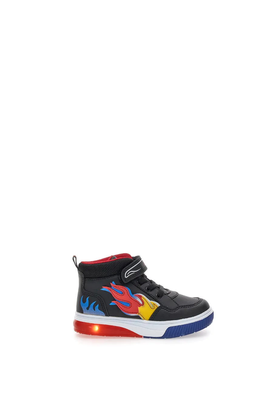 Sneakers nere alte con fiamme e luci Pitt Kids 114