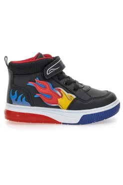 Sneakers nere alte con fiamme e luci Pitt Kids 114