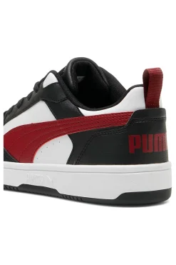 Sneakers Nere Bianche e Rosse Puma Rebound V6 Low
