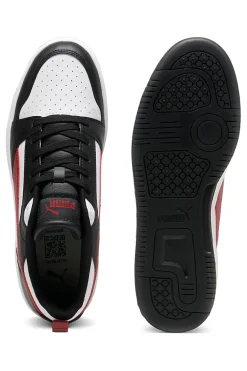 Sneakers Nere Bianche e Rosse Puma Rebound V6 Low