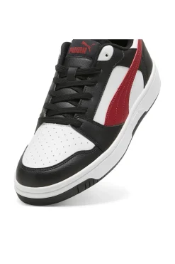 Sneakers Nere Bianche e Rosse Puma Rebound V6 Low