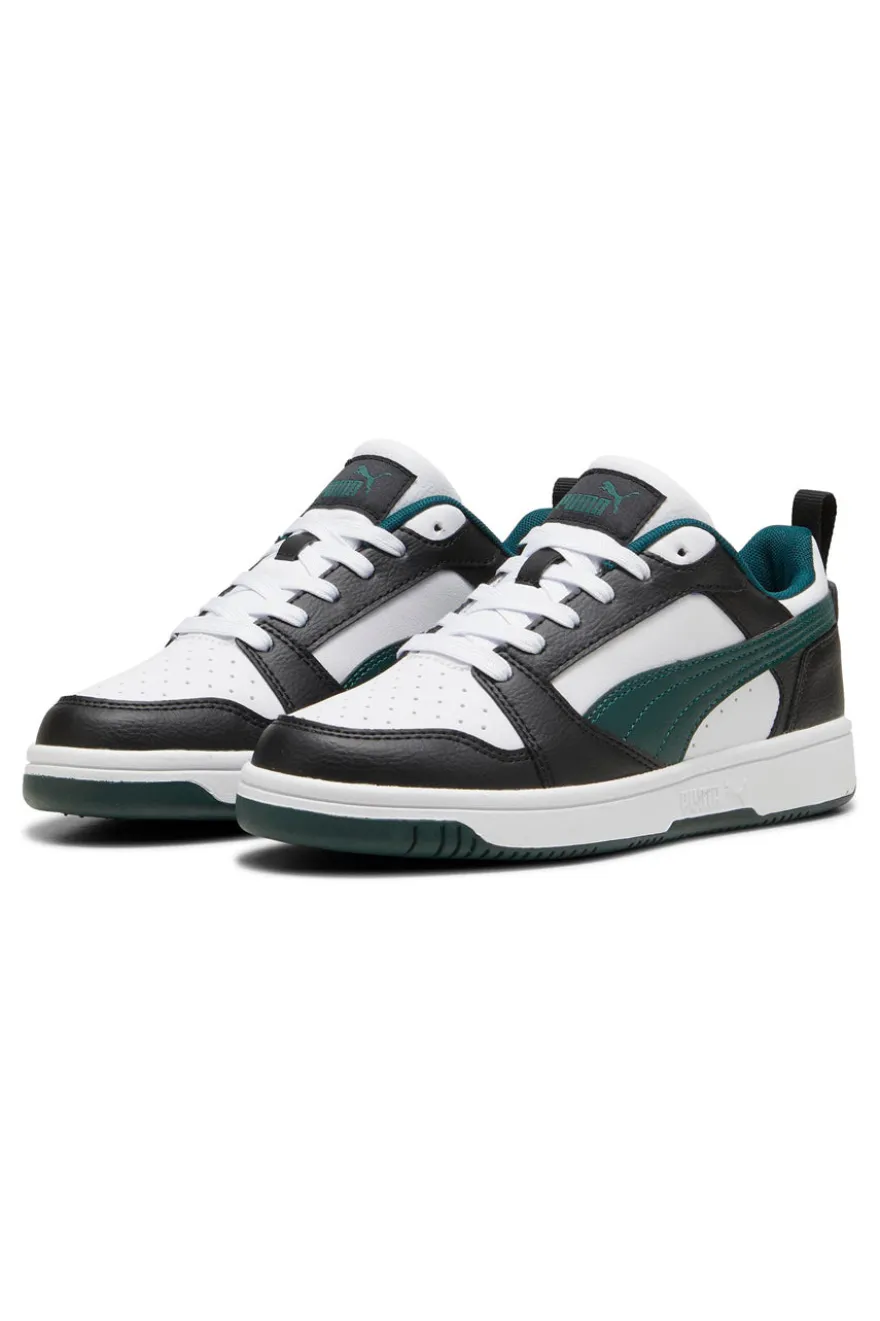 Sneakers Nere Bianche e Verdi Puma Rebound V6 Low Jr