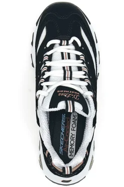 Sneakers nere con dettagli rose gold e Memory Foam Skechers D'Lites Devoted Fan