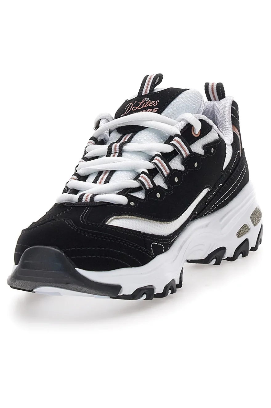 Sneakers nere con dettagli rose gold e Memory Foam Skechers D'Lites Devoted Fan