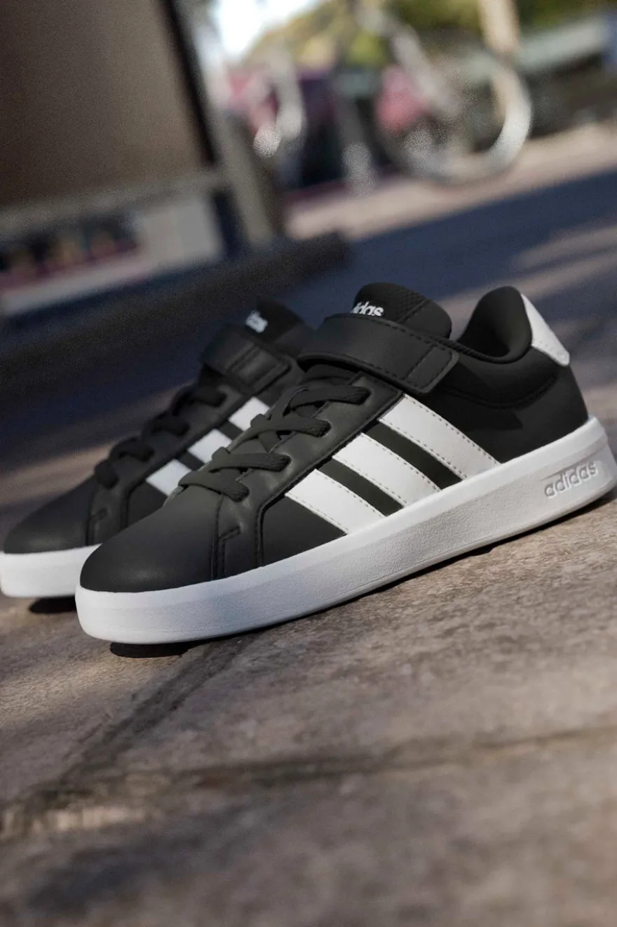 Sneakers nere con dettagli bianchi e chiusura a strappo Adidas Grand Court 3.0 El C
