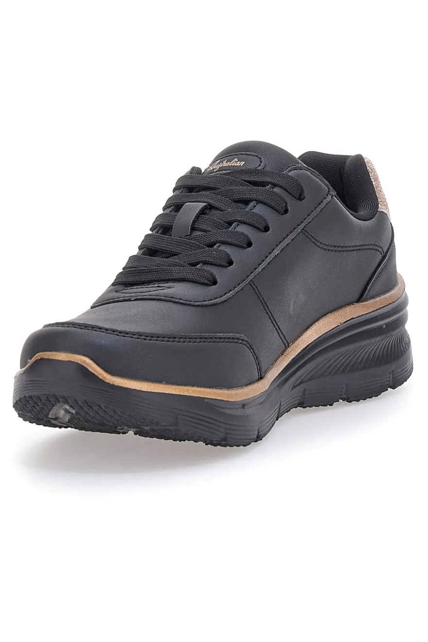 Sneakers Nere Con dettagli Dorati Australian AU42W511