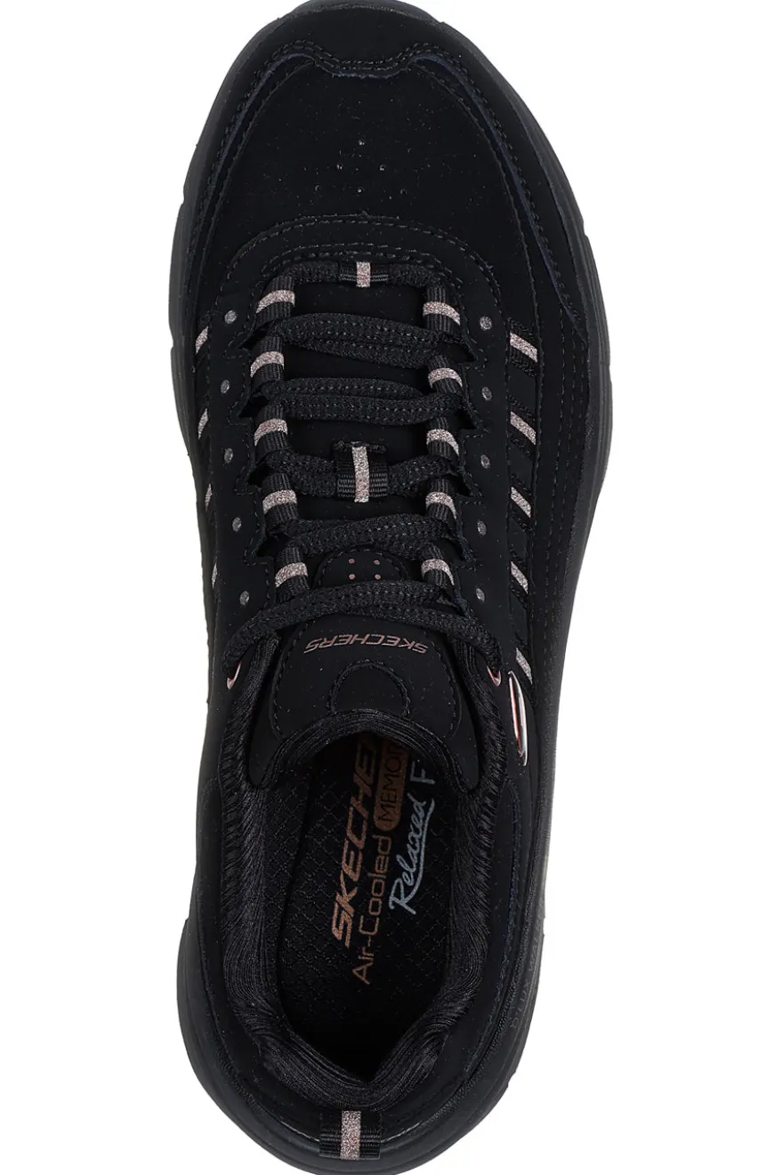 Sneakers Nere con Dettagli Glitter SKECHERS D'LUX WALKER 2.0 GOLDEN STEP