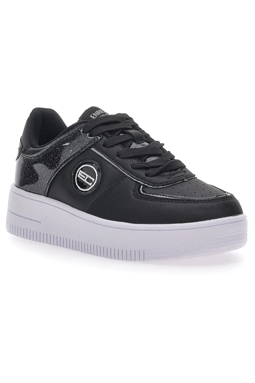 Sneakers Nere Con Flatform Coveri Amber Microfiber Metal