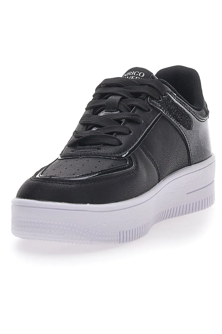 Sneakers Nere Con Flatform Coveri Amber Microfiber Metal