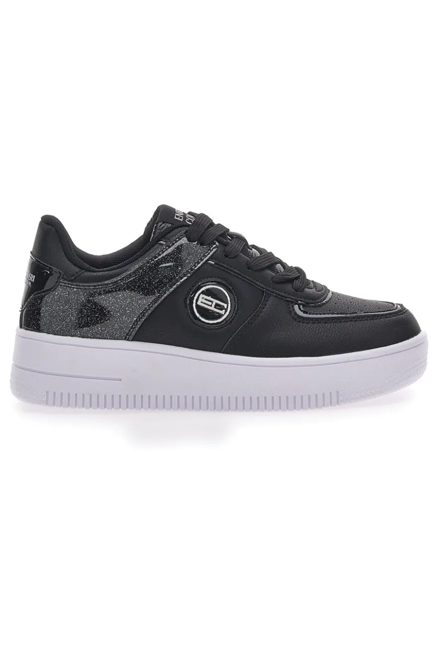 Sneakers Nere Con Flatform Coveri Amber Microfiber Metal