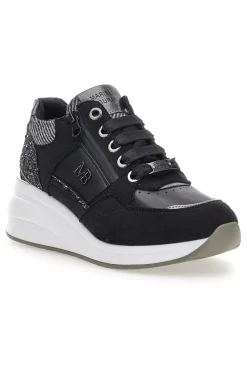 Sneakers nere con glitter e zip laterale Mariella Burani 51751C1120