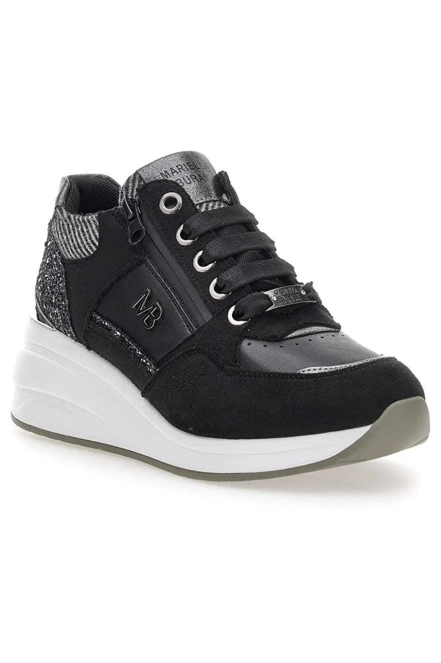 Sneakers nere con glitter e zip laterale Mariella Burani 51751C1120