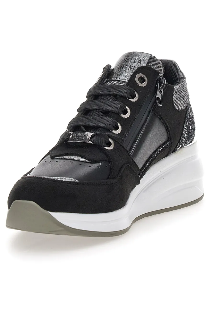 Sneakers nere con glitter e zip laterale Mariella Burani 51751C1120