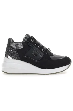 Sneakers nere con glitter e zip laterale Mariella Burani 51751C1120