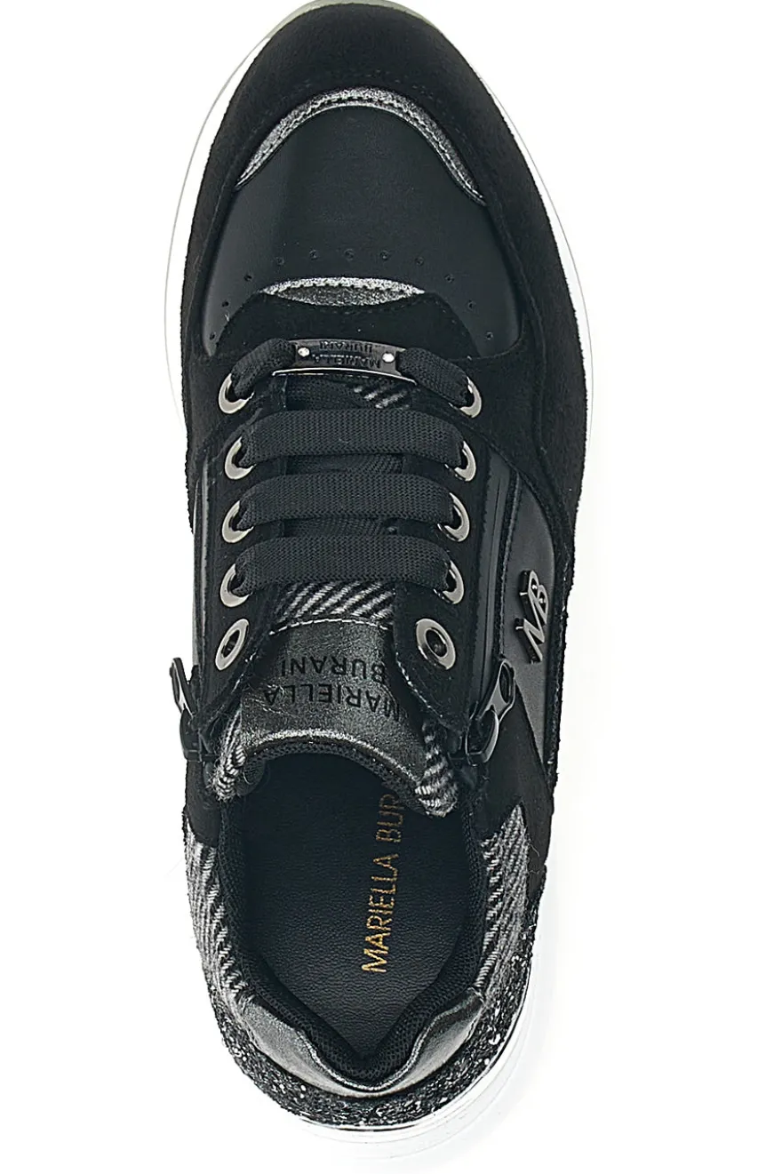 Sneakers nere con glitter e zip laterale Mariella Burani 51751C1120
