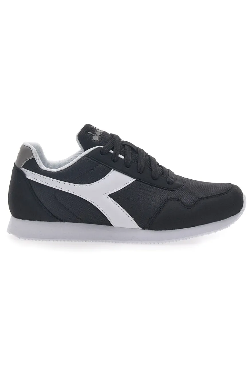 Sneakers Nere Con Logo Bianco Diadora Simple Run