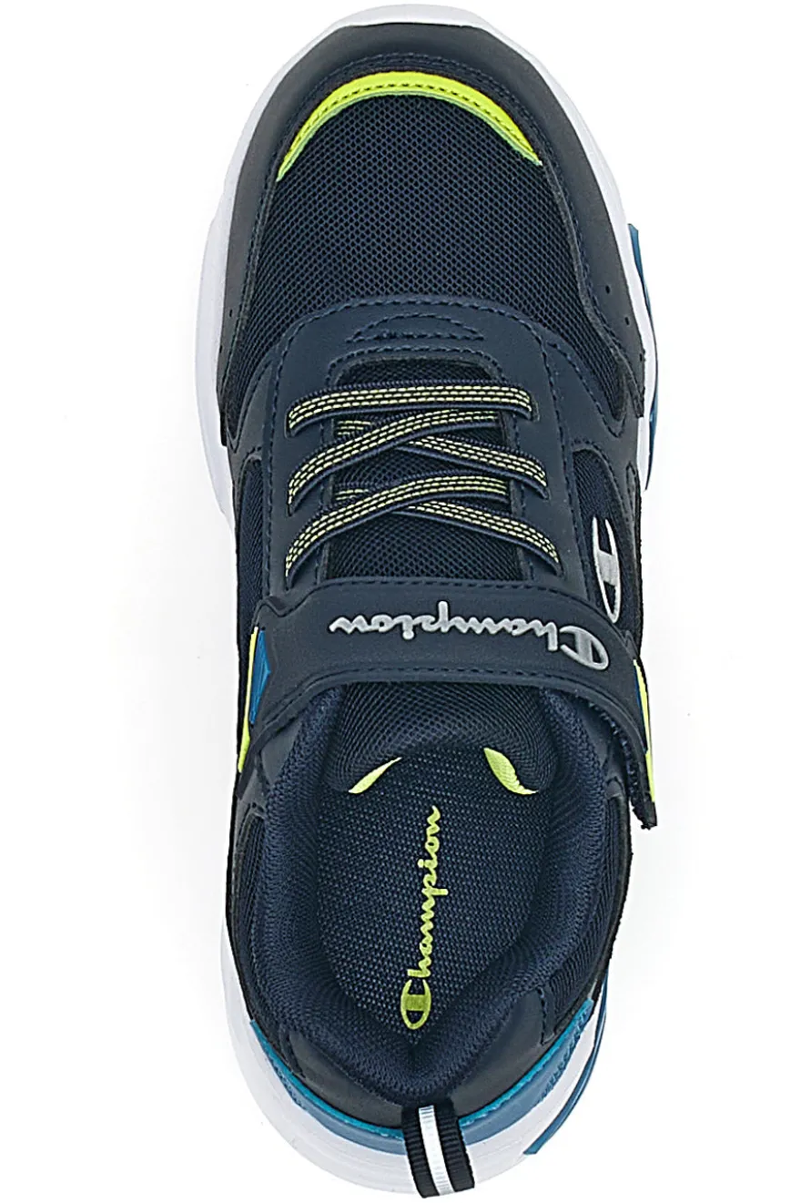Sneakers Nere Con Luci e Strappo in Velcro Champion Wave B Ps