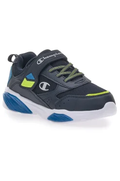 Sneakers Nere Con Luci e Strappo in Velcro Champion Wave B Ps