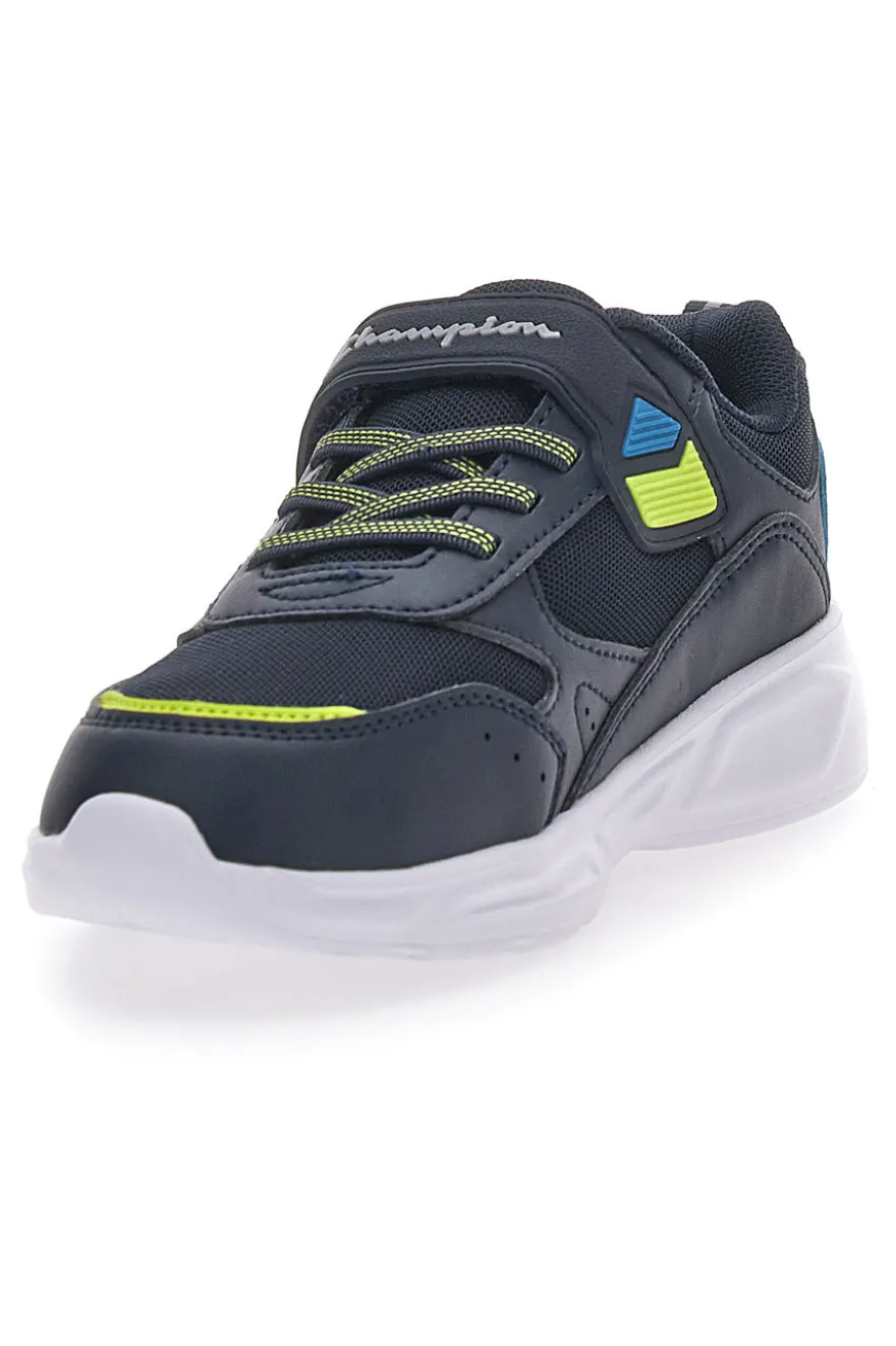Sneakers Nere Con Luci e Strappo in Velcro Champion Wave B Ps