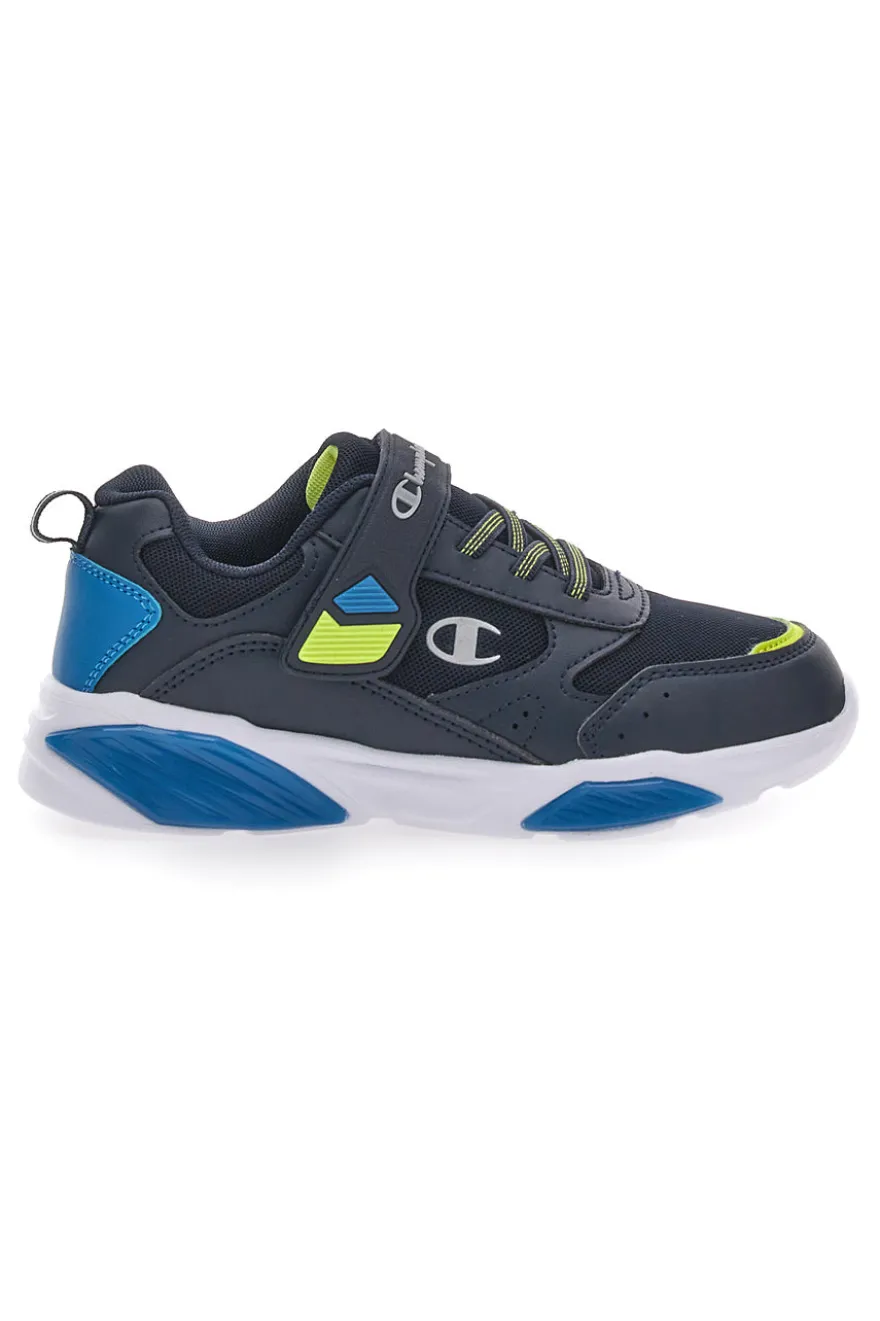 Sneakers Nere Con Luci e Strappo in Velcro Champion Wave B Ps