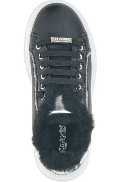 Sneakers nere con pelliccia e dettagli metallici Grazie Girl 153451
