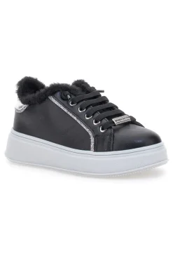 Sneakers nere con pelliccia e dettagli metallici Grazie Girl 153451