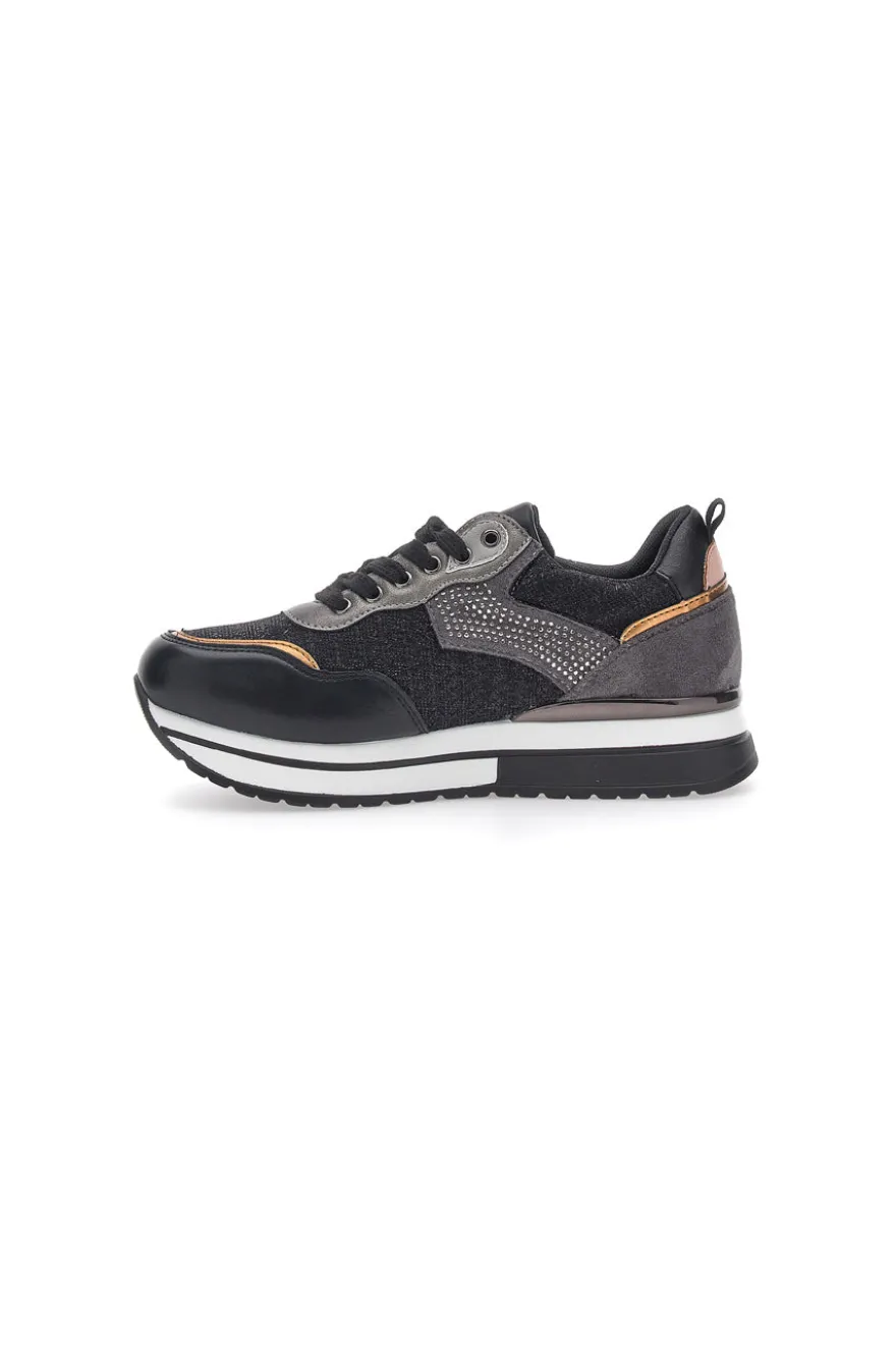 Sneakers Nere Con Platform Miss Pappalea 23011