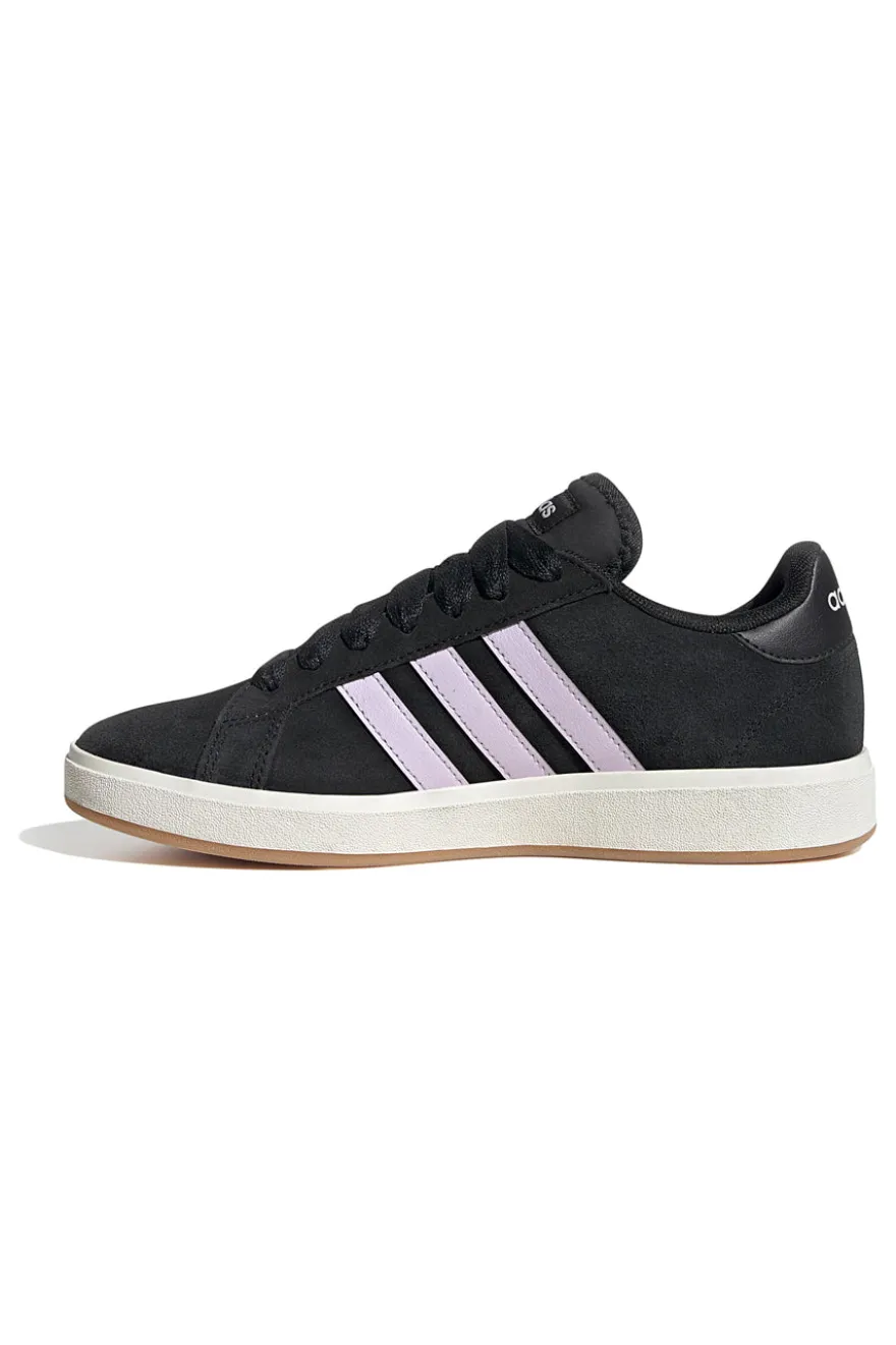 Sneakers nere con strisce lilla in suede Adidas Grand Court Base 00s