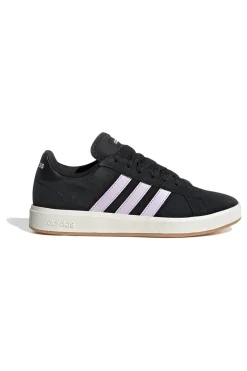 Sneakers nere con strisce lilla in suede Adidas Grand Court Base 00s