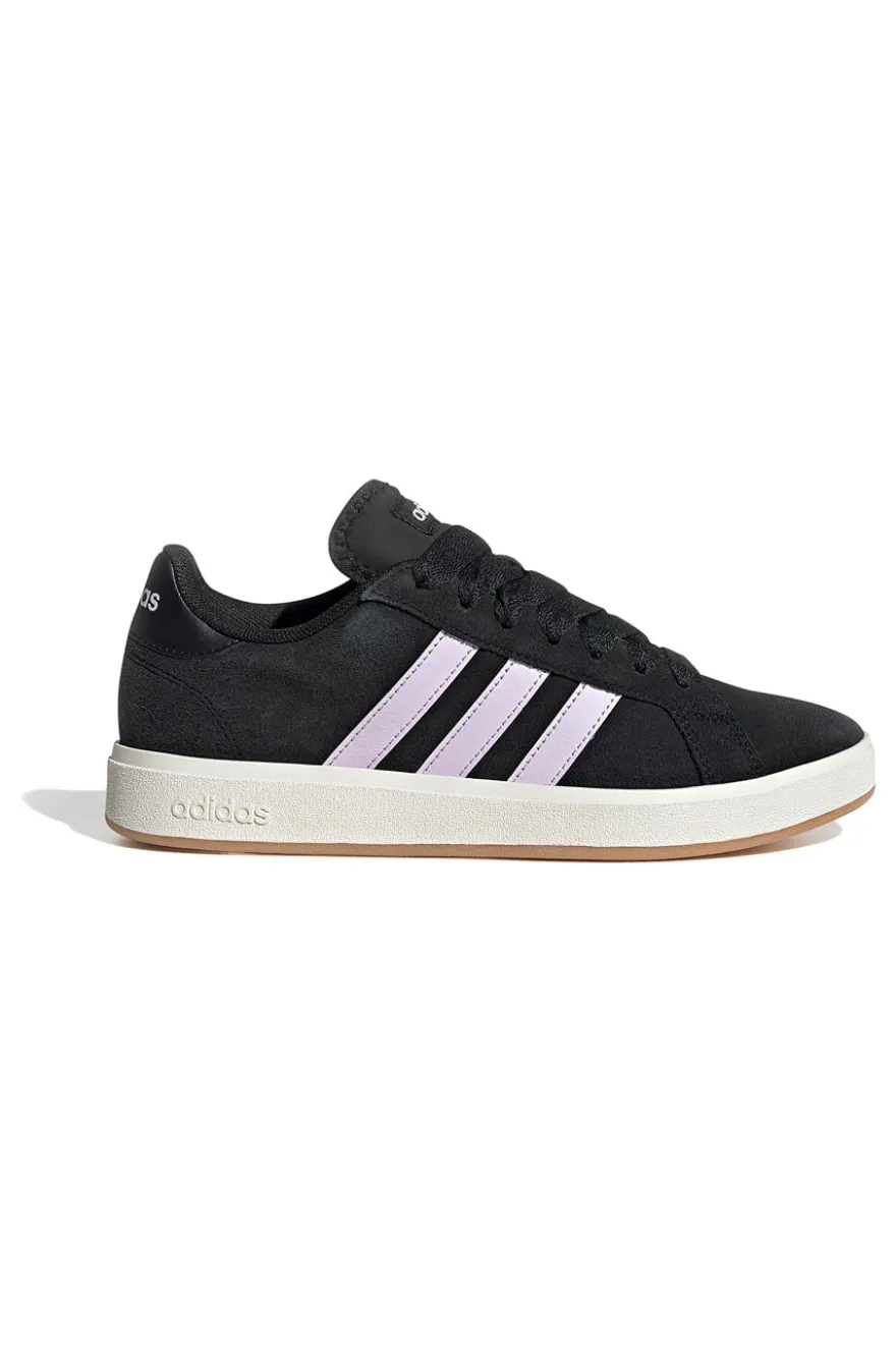 Sneakers nere con strisce lilla in suede Adidas Grand Court Base 00s