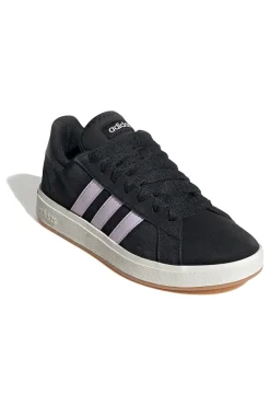 Sneakers nere con strisce lilla in suede Adidas Grand Court Base 00s