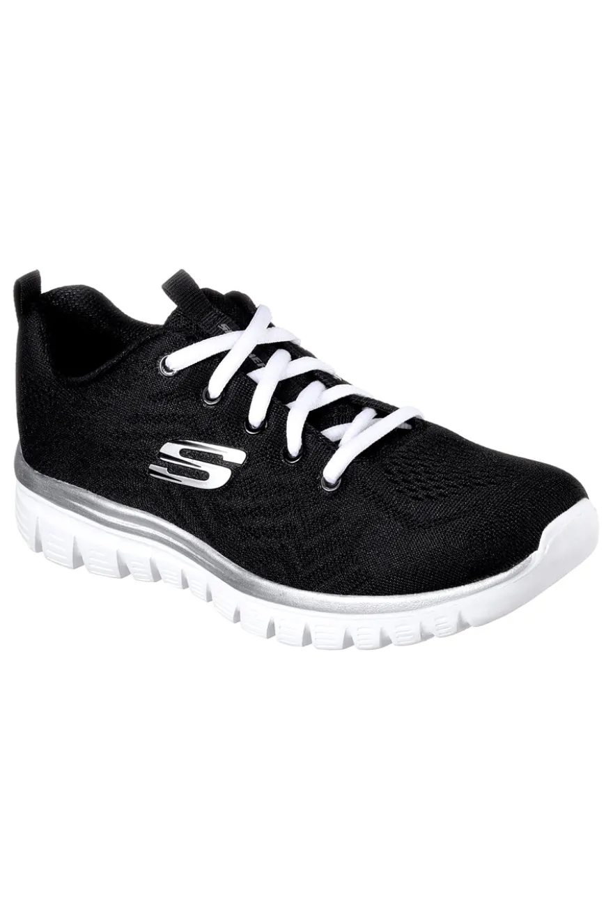 Sneakers nere con suola bianca in mesh e Memory Foam Skechers Graceful Get Connected